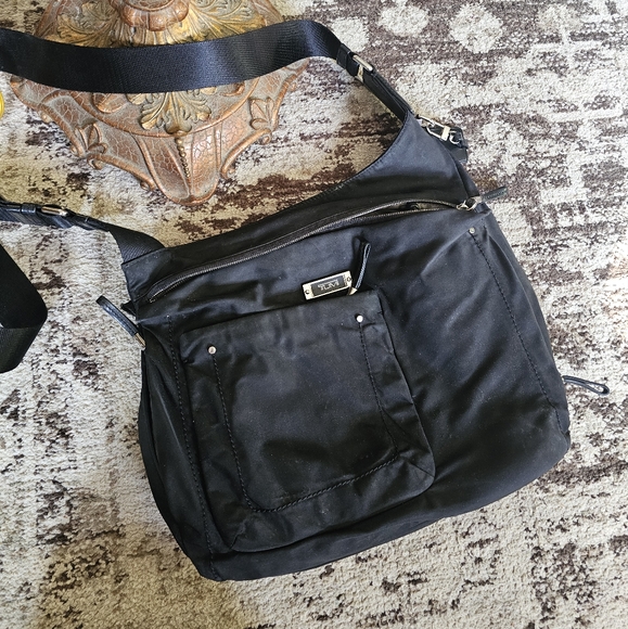 TUMI Voyageur Sumatra Crossbody Bag Purse Black Travel Nylon - Picture 14 of 15